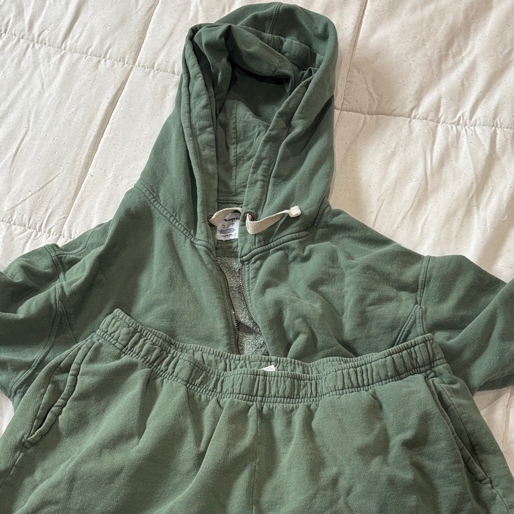 Champion Sage Green Hoodie and sweat short set